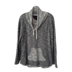 Calvin Klein Performance Cowl Neck Sweater Women L Purple Marble Knit Quick Dry